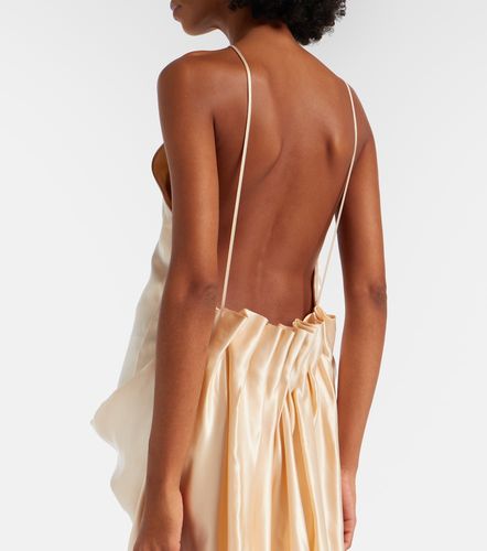 Draped gathered satin maxi dress - Khaite - Modalova