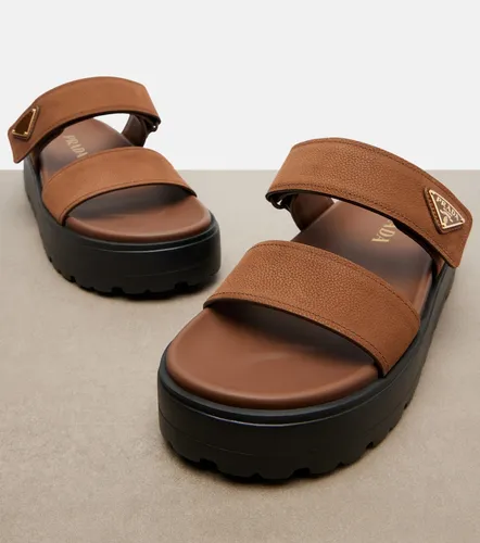 Sandalias con plataforma de piel - Prada - Modalova