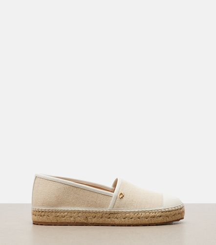 Leather-trimmed canvas espadrilles - Gianvito Rossi - Modalova