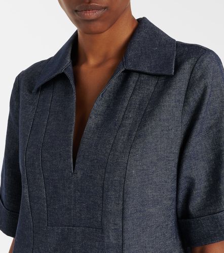 Vestido corto de chambray de algodón y lino - Vince - Modalova