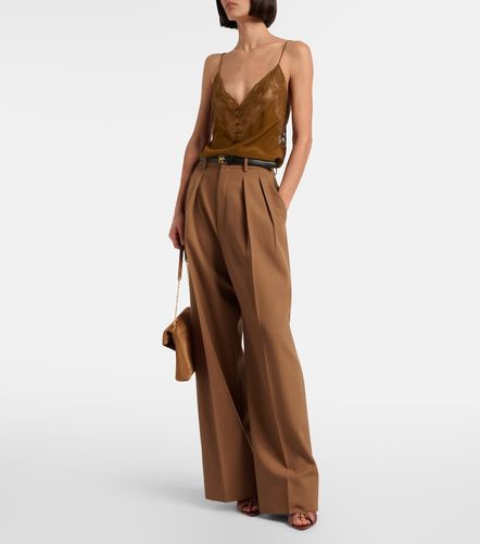 Mules Emilie de crepé de satén - Saint Laurent - Modalova