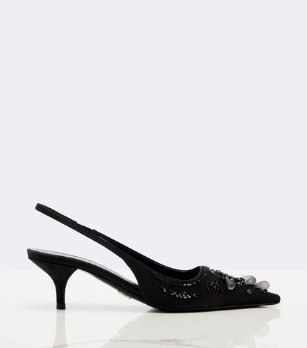 Embellished satin slingback pumps - Prada - Modalova