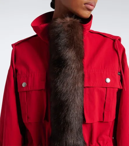 Shearling-trimmed technical parka - Prada - Modalova