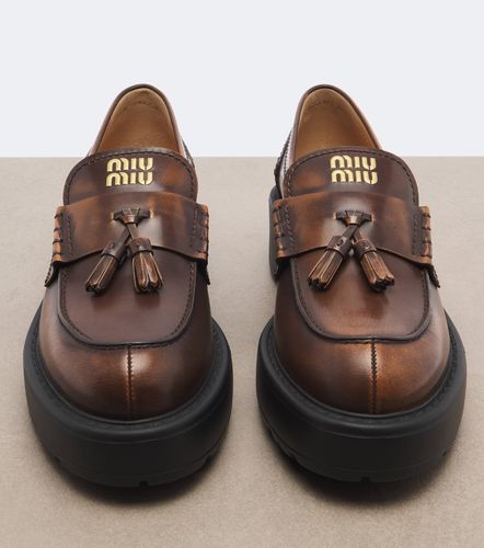 Miu Miu Leather platform loafers - Miu Miu - Modalova