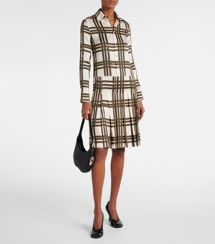 Abito chemisier Ribbon Check in seta - Burberry - Modalova