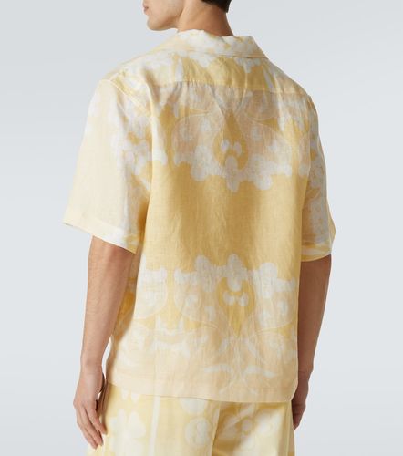 Camicia bowling in lino con stampa - Commas - Modalova