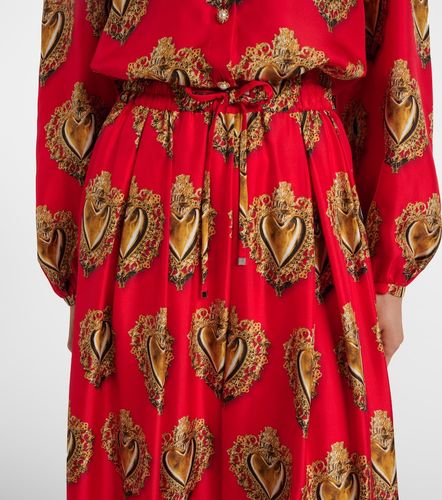 Printed silk satin maxi skirt - Dolce&Gabbana - Modalova