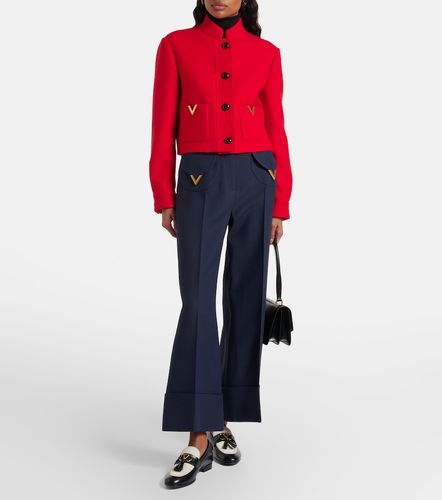Pantaloni a gamba larga in Crepe Couture - Valentino Garavani - Modalova