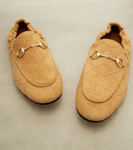 Gucci Horsebit GG suede loafers - Gucci - Modalova