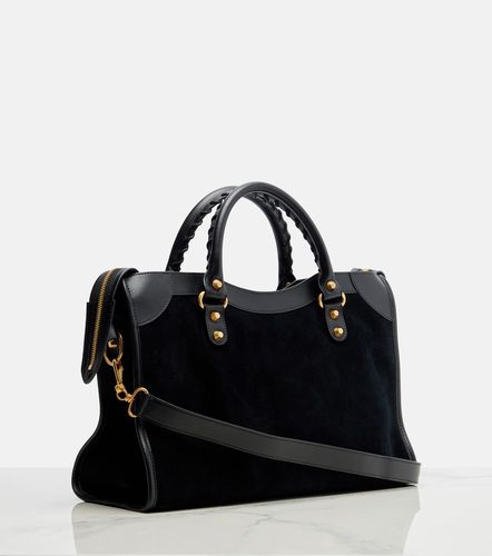 Borsa Le City Medium in suede con pelle - Balenciaga - Modalova