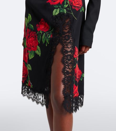 Midirock aus einem Seidengemisch mit Spitze - Dolce&Gabbana - Modalova