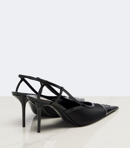 Renee satin and leather slingback pumps - Saint Laurent - Modalova