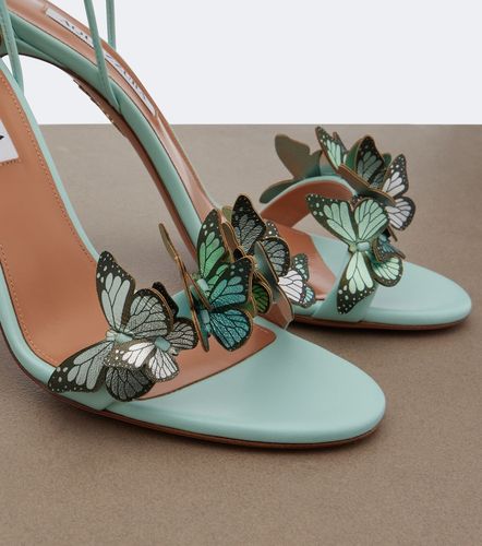 Papillon applique leather sandals - Aquazzura - Modalova