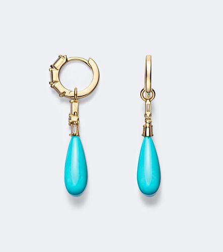 Pendientes de oro de 18 ct con diamantes y turquesas - Suzanne Kalan - Modalova