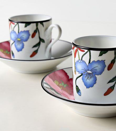 Set de 2 tazas de expreso y platillos Flora - Gucci - Modalova
