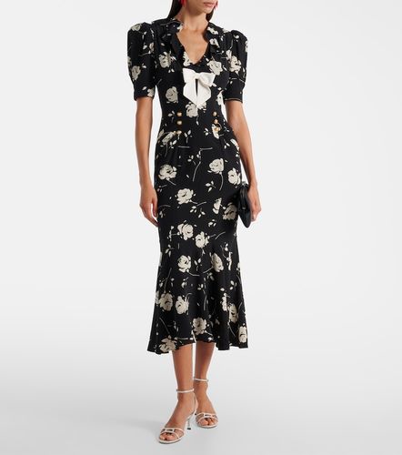 Vestido midi de seda estampado - Alessandra Rich - Modalova