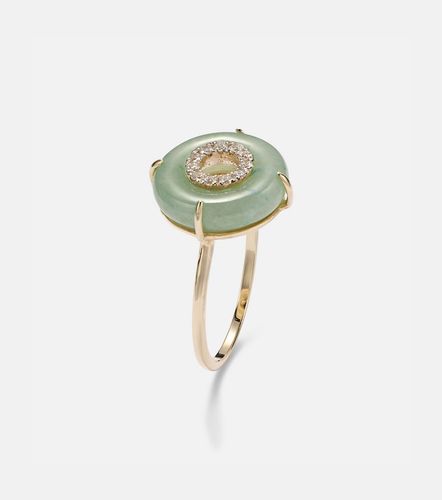 Anello in oro 14kt con giada e diamanti - Mateo - Modalova