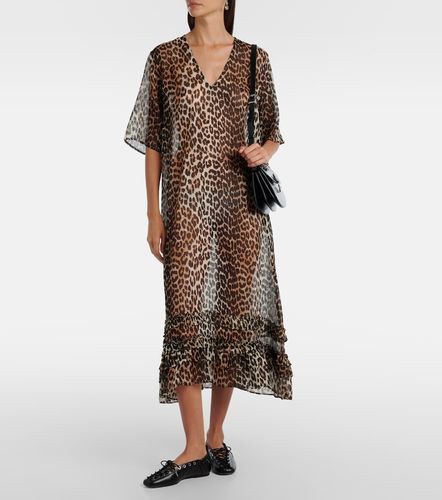 Vestido midi de chifón transparente - Ganni - Modalova