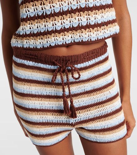 Shorts in crochet di cotone a righe - Anna Kosturova - Modalova