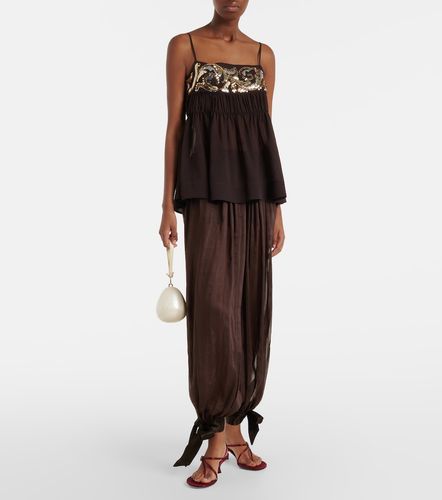 Striped silk-blend wide-leg pants - Xu Zhi - Modalova