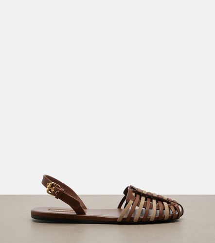 Sandali slingback in pelle e suede - Miu Miu - Modalova