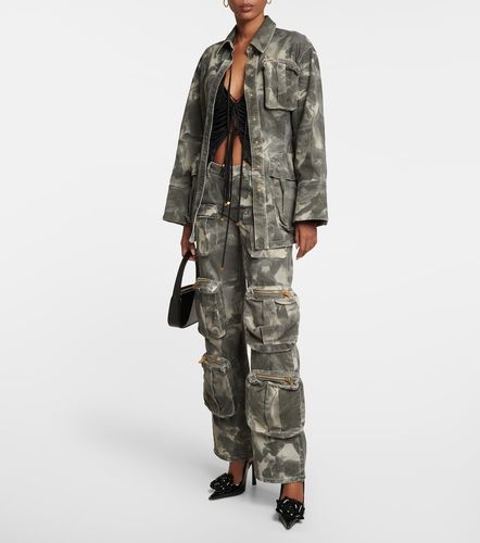 Belted printed denim jacket - Blumarine - Modalova