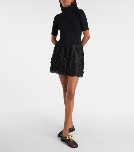 Ruffled high-neck jersey minidress - Alaia - Modalova