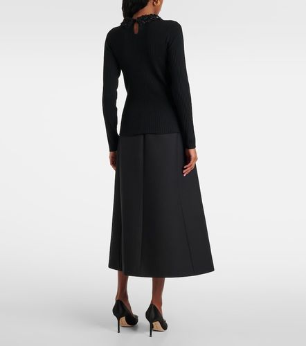 Embellished ribbed-knit wool top - Carolina Herrera - Modalova