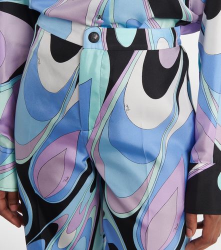 Printed silk twill wide-leg pants - Pucci - Modalova