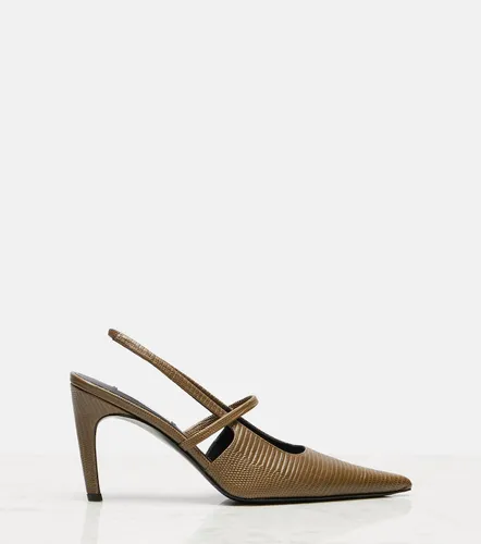 Lizard-effect leather slingback pumps - Toteme - Modalova