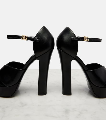 Sandalias de piel con plataforma - Dolce&Gabbana - Modalova