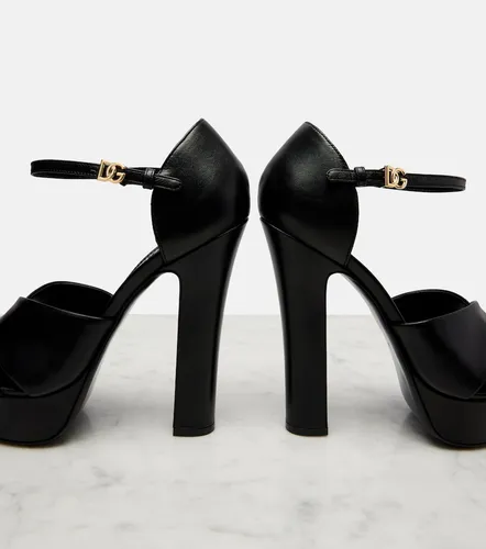 Leather platform sandals - Dolce&Gabbana - Modalova