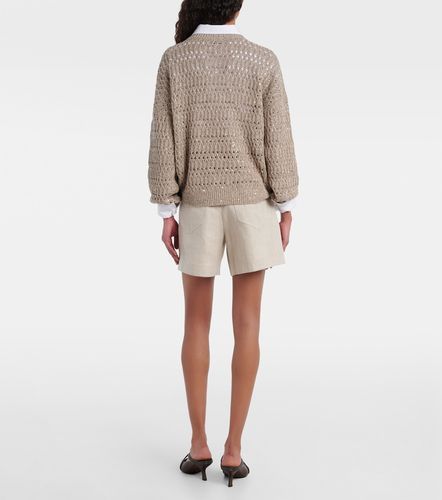 Bermudas de lino y algodón de tiro alto - Brunello Cucinelli - Modalova