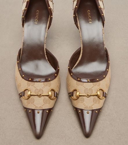 Salones Savoy de lona GG con piel - Gucci - Modalova