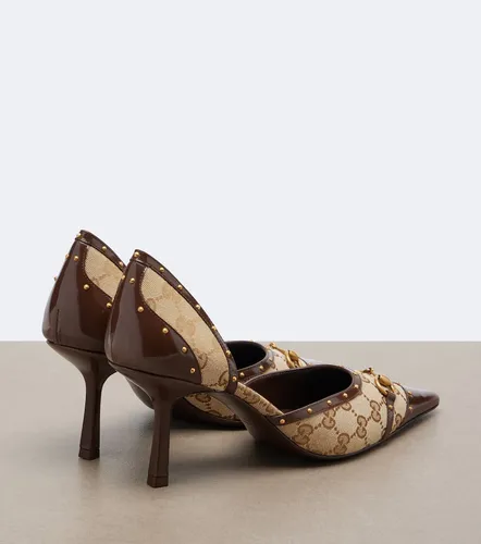 Savoy GG canvas leather-trimmed pumps - Gucci - Modalova