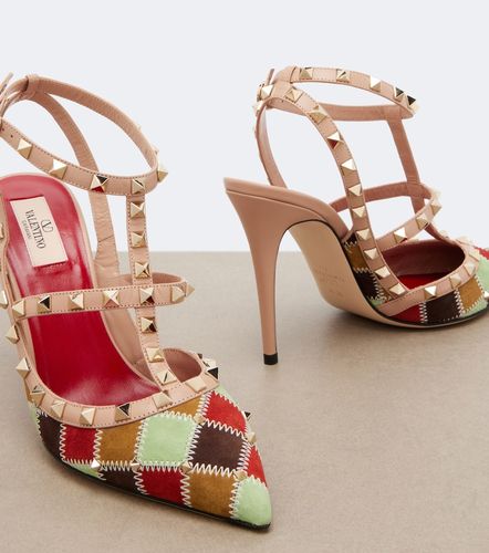 Salones Rockstud de ante y piel con patchwork - Valentino Garavani - Modalova