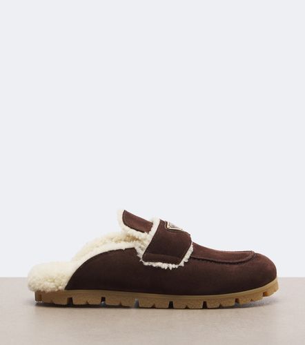 Prada Shearling-lined suede mules - Prada - Modalova