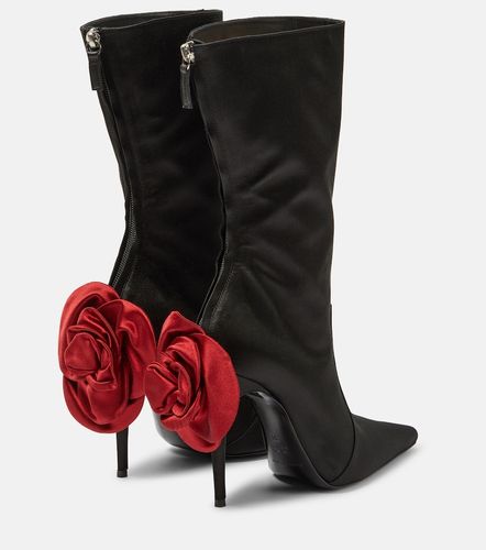 Floral-applique satin sock boots - Magda Butrym - Modalova