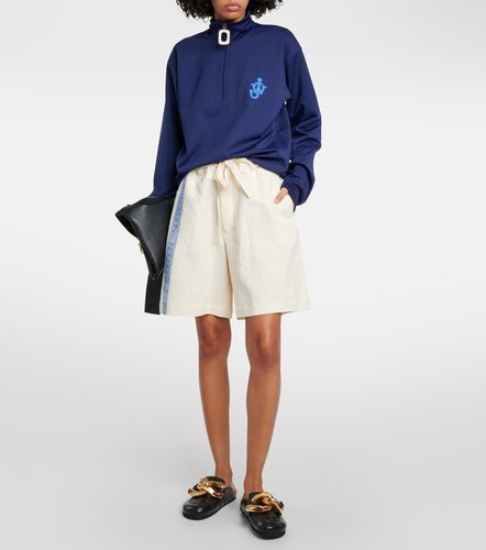 Shorts a vita alta in cotone e lino - JW Anderson - Modalova