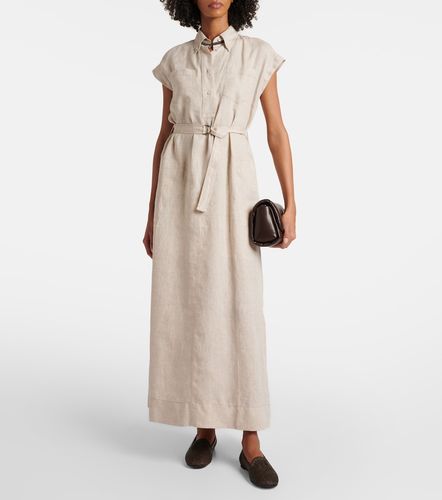 Vestido largo de lino - Brunello Cucinelli - Modalova