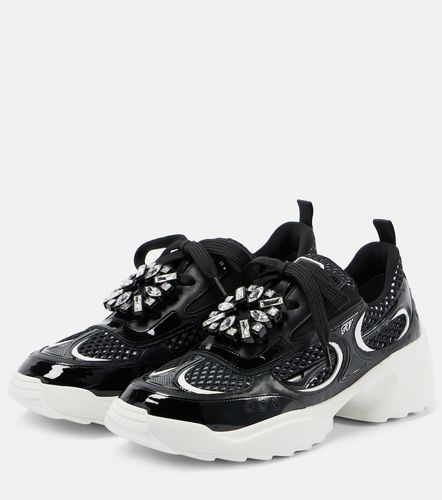 Embellished leather-trimmed sneakers - Roger Vivier - Modalova