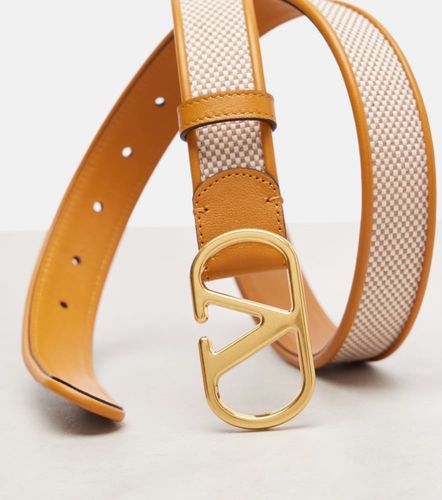 VLogo canvas and leather belt - Valentino Garavani - Modalova