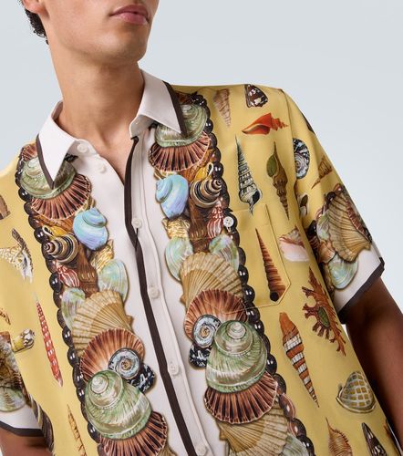 Camicia in twill di seta con stampa - Dolce&Gabbana - Modalova