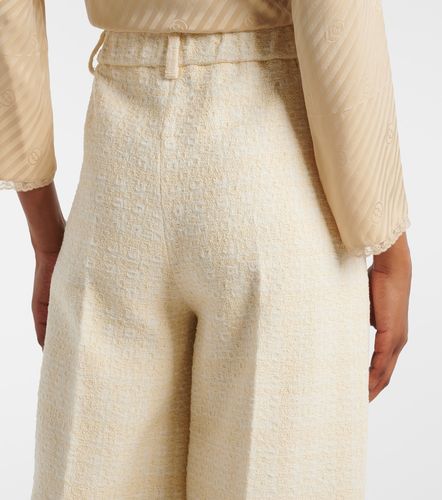 Checked cotton-blend tweed wide-leg pants - Gucci - Modalova