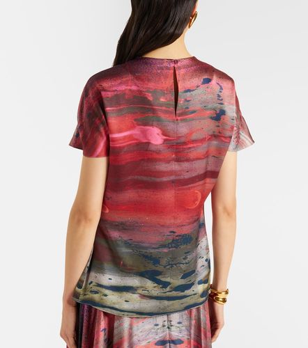 Top de satén de seda drapeado estampado - Roksanda - Modalova