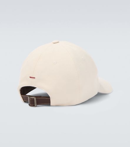 Gorra de sarga con piel y logo - Brunello Cucinelli - Modalova
