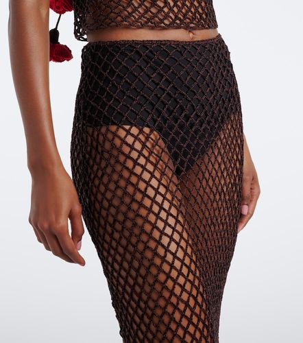 Alaïa Falda midi calada de algodón adornada - Alaia - Modalova
