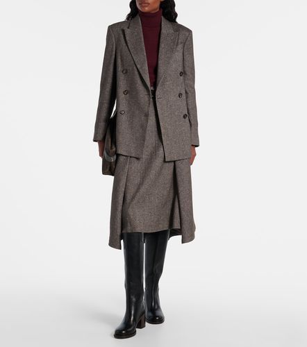 Gonna midi in misto lana e lino - Brunello Cucinelli - Modalova