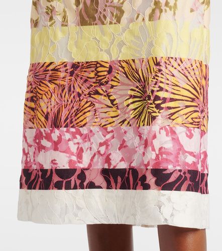 Falda midi fruncida con patchwork - Dries Van Noten - Modalova