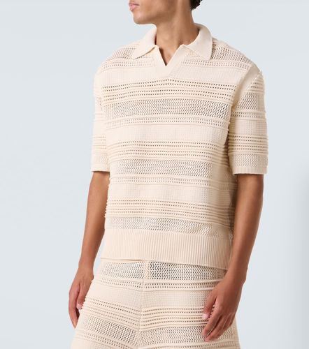 Crochet cotton-blend polo shirt - Commas - Modalova